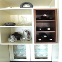 Custom Built Display Shelves, Wine Bar and Wine Glass Cupboard with "Everything Wine" Lower Drawers